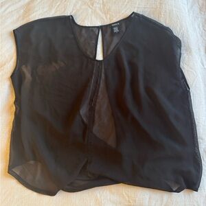Torrid Black Sheer Open-Back Blouse